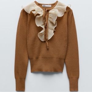 Zara Ruffle Collar Sweater
